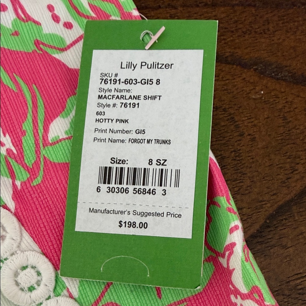 Lilly Pulitzer Hotty Pink & Lime Floral Shift Dress - Picture 6 of 6